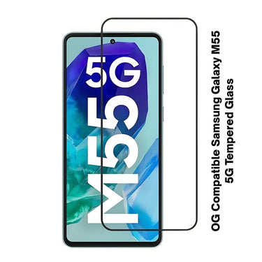 Tempered Glass Screen Protector for Samsung Galaxy M55 5G | Edge-to-Edge Full Coverage | HD Clear & Easy Installation